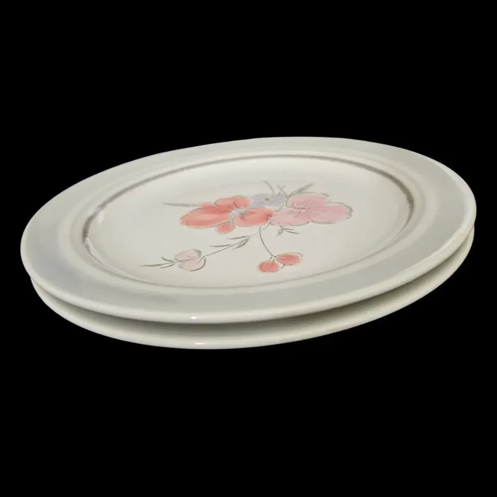 Galleria Collection Floral Stoneware Dessert Plates Set of 2 Japan 1985